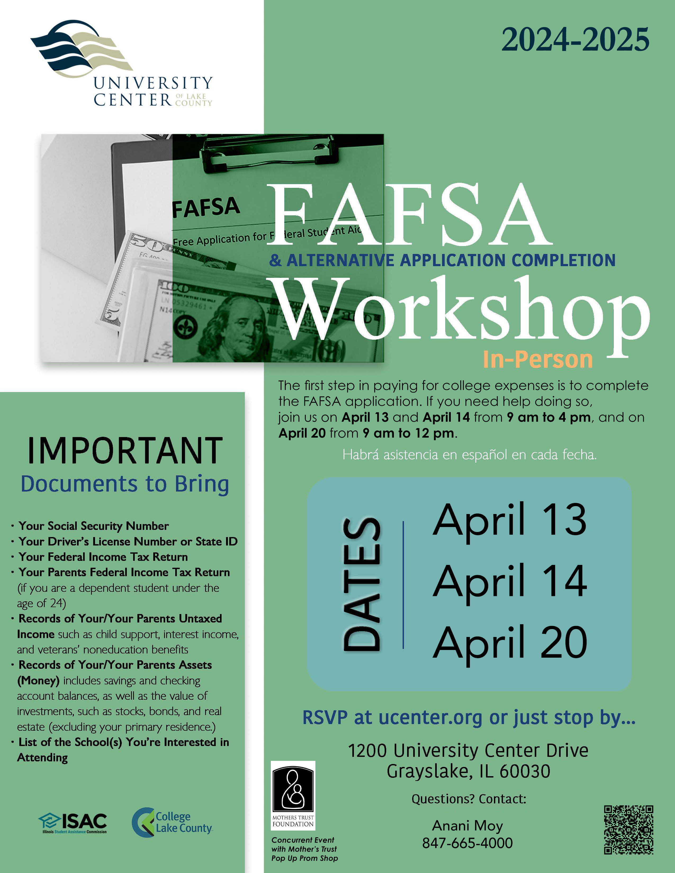 FAFSA Workshop and Alternative Application Completion at University Center of Lake County